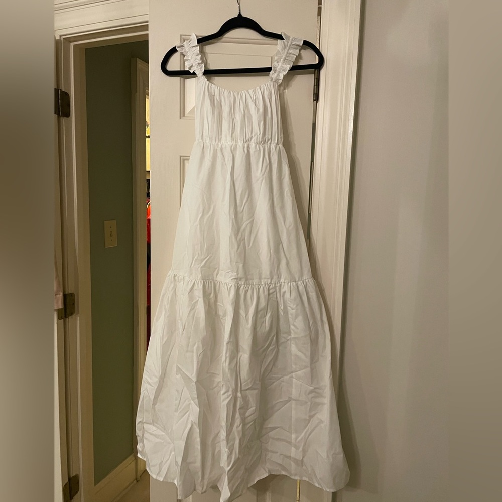 white bow tie back Abercrombie maxi dress